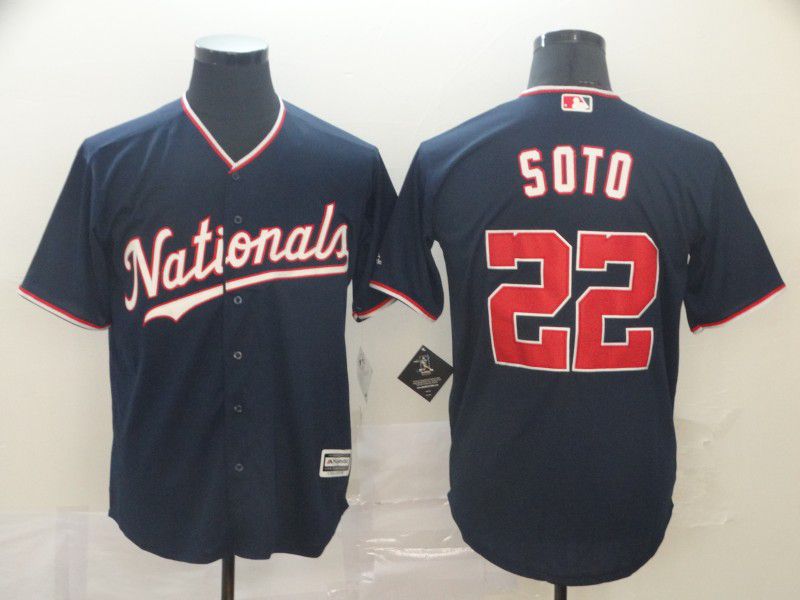 Men Washington Nationals #22 Soto Blue Game MLB Jerseys1